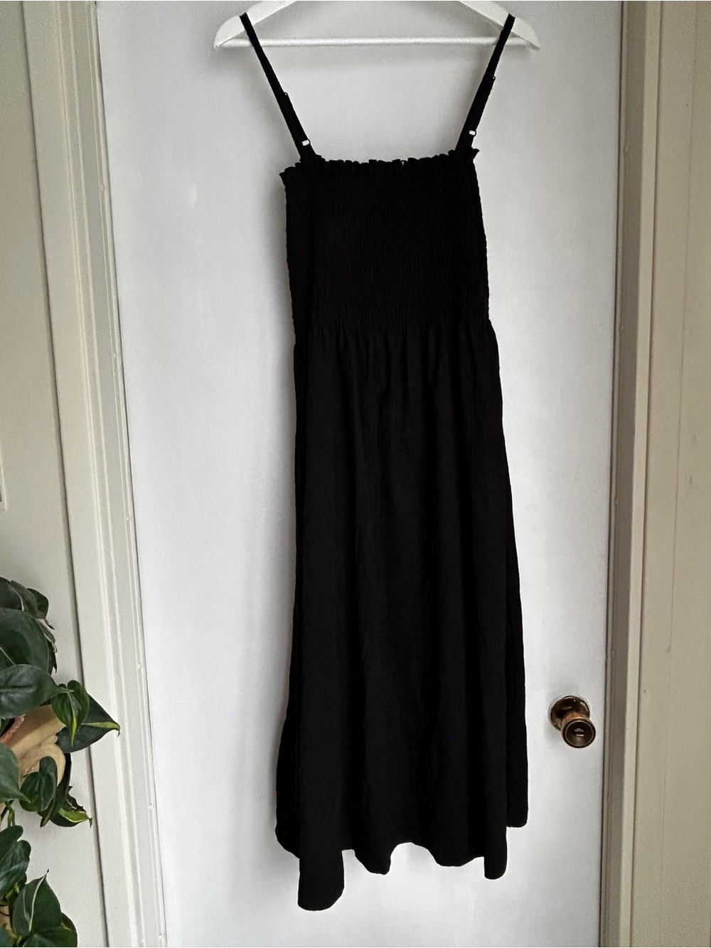 H&M Black Midi Smocked Sundress